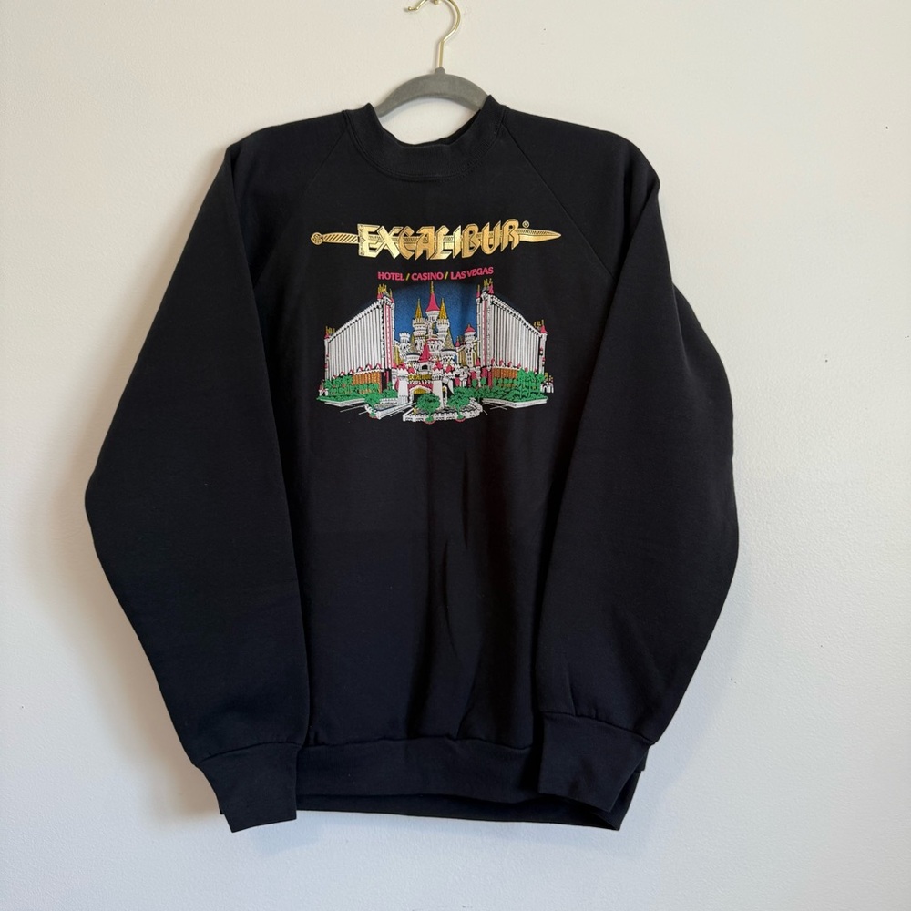 Vintage Las Vegas Excalibur casino dead stock sweat shirt black l